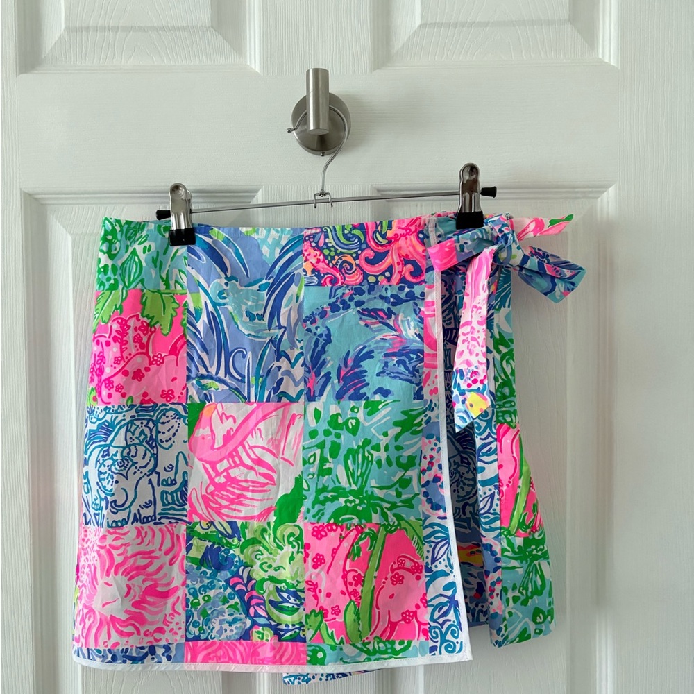 Lily Pulitzer Skort in Bright Floral Patchwork - Pink & Blue Size 4